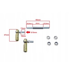 Steering rod end set pocket quad atv