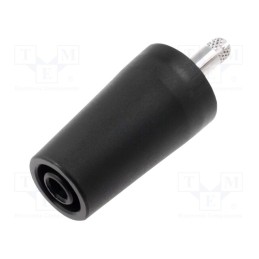 1 pcs x SCHu00dcTZINGER - SURB 2112 NI / SW - Adapter, 4mm banana, 32A, black, 40.4mm, nickel plated