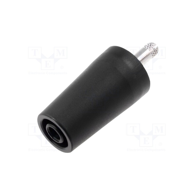 1 pcs x SCHu00dcTZINGER - SURB 2112 NI / SW - Adapter, 4mm banana, 32A, black, 40.4mm, nickel plated