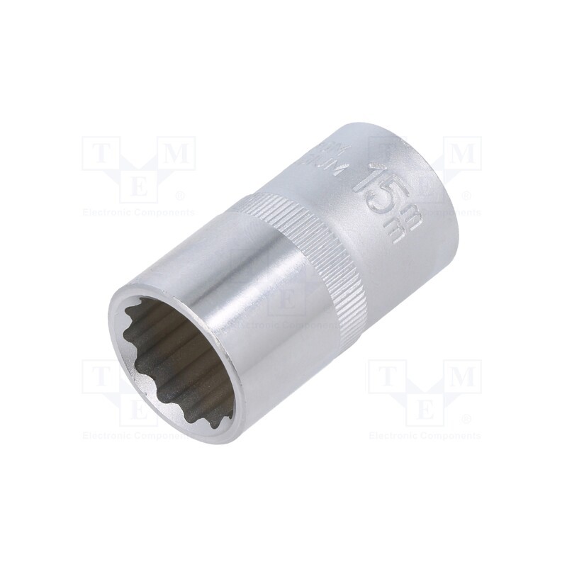 1 pcs x C.K - T4690M 15 - Socket, 12-angles,socket spanner, 1/2', Chrom-vanadium steel