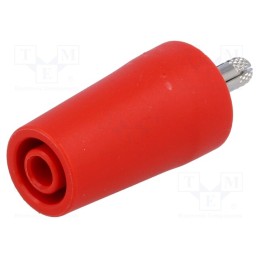 1 pcs x SCHu00dcTZINGER - SURB 2112 NI / RT - Adapter, 4mm banana, 32A, red, 40.4mm, nickel plated