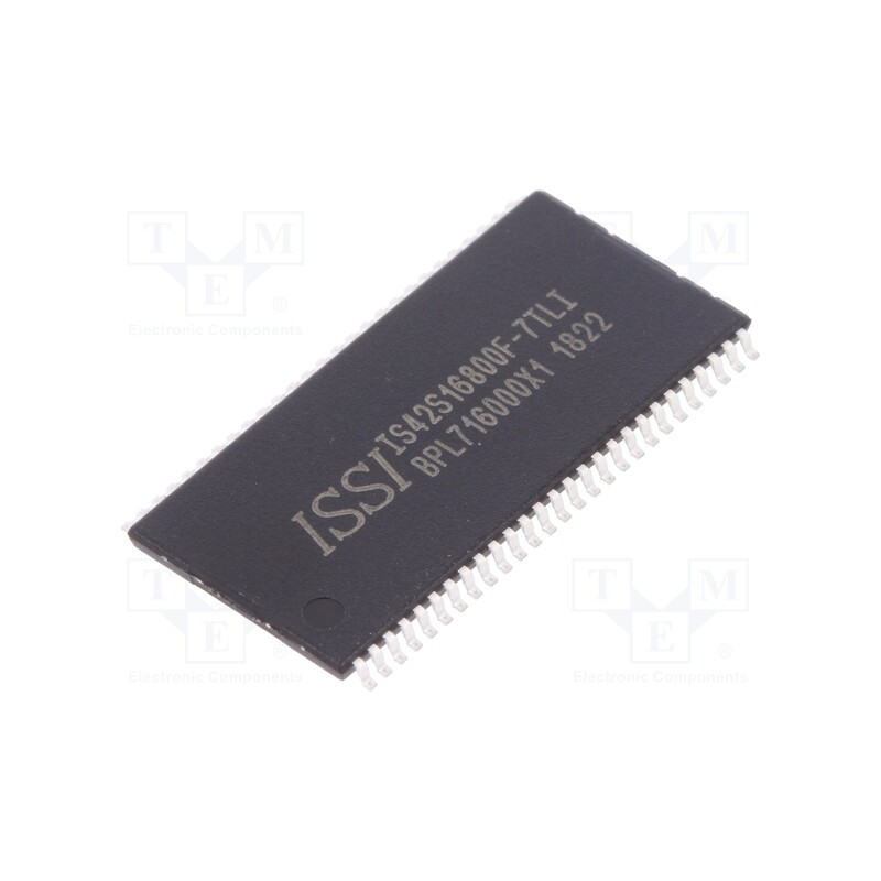 1 pcs x ISSI - IS42S16800F-7TLI - IC: DRAM memory, 128MbDRAM, 2Mx16bitx4, 143MHz, 7ns, TSOP54 II
