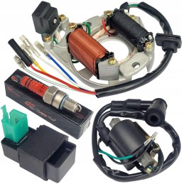 Magneto stator stator module coil spark plug atv quad 4t 110 125