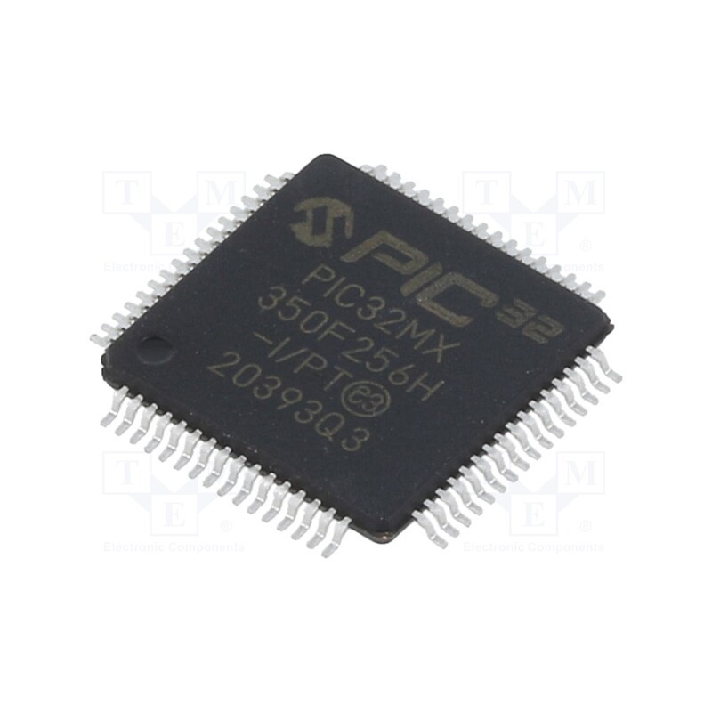 1 pcs x MICROCHIP TECHNOLOGY - PIC32MX350F256H-I/PT - IC: PIC microcontroller, 256kB, 2.3÷3.6VDC, SMD, TQFP100, PIC32