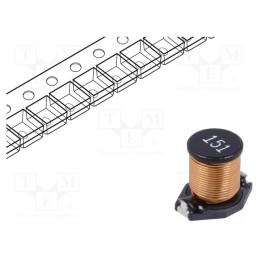 2 pcs x FERROCORE - DE0810-150 - Inductor: wire, SMD, 150uH, 2A, 340mΩ, ±20%, 9.5x13.5x7.5mm