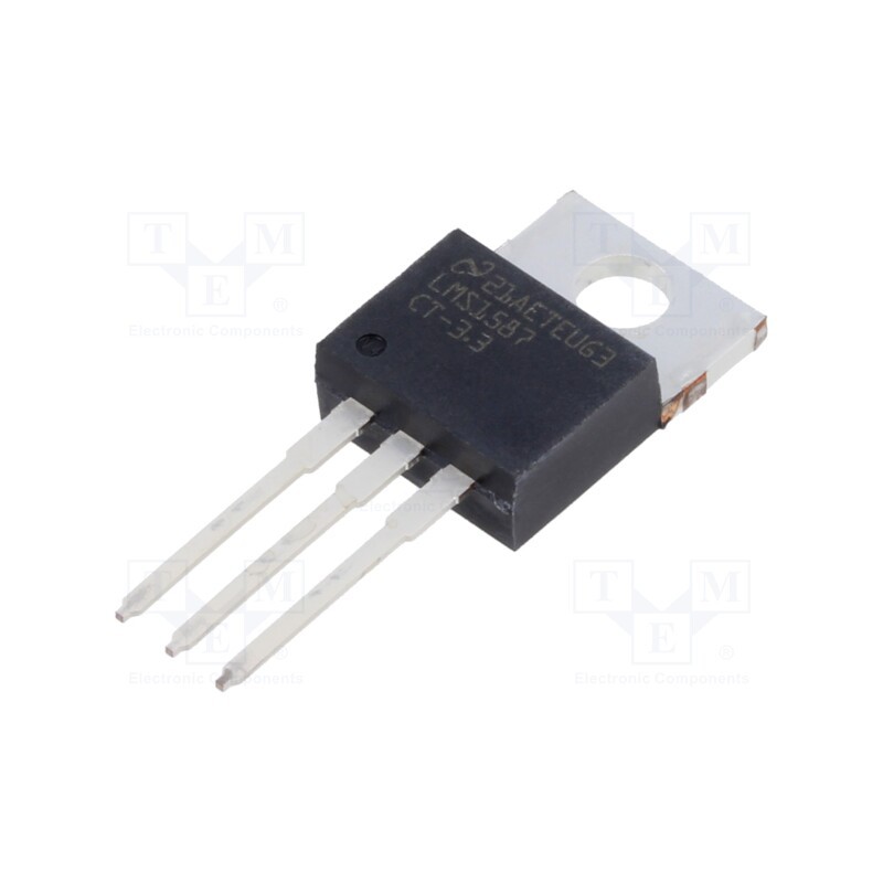 1 pcs x TEXAS INSTRUMENTS - LMS1587CT-3.3/NOPB - IC: voltage regulator, LDO,fixed, 3.3V, 3A, TO220-3, THT, , Ch: 1