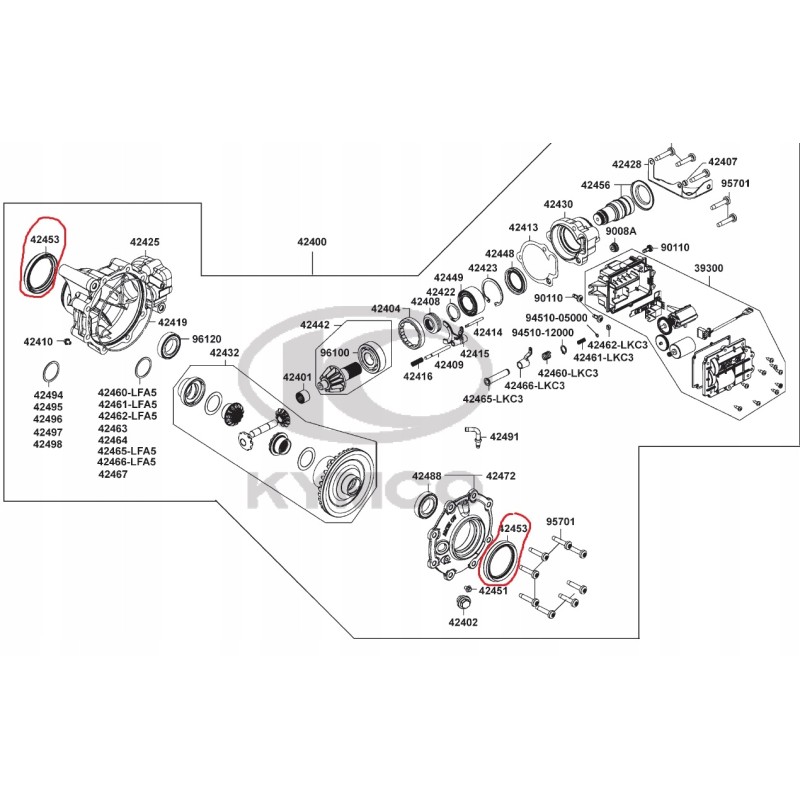 Front diff oil seal seal Kymco Maxxer MXU 450 465 550 700