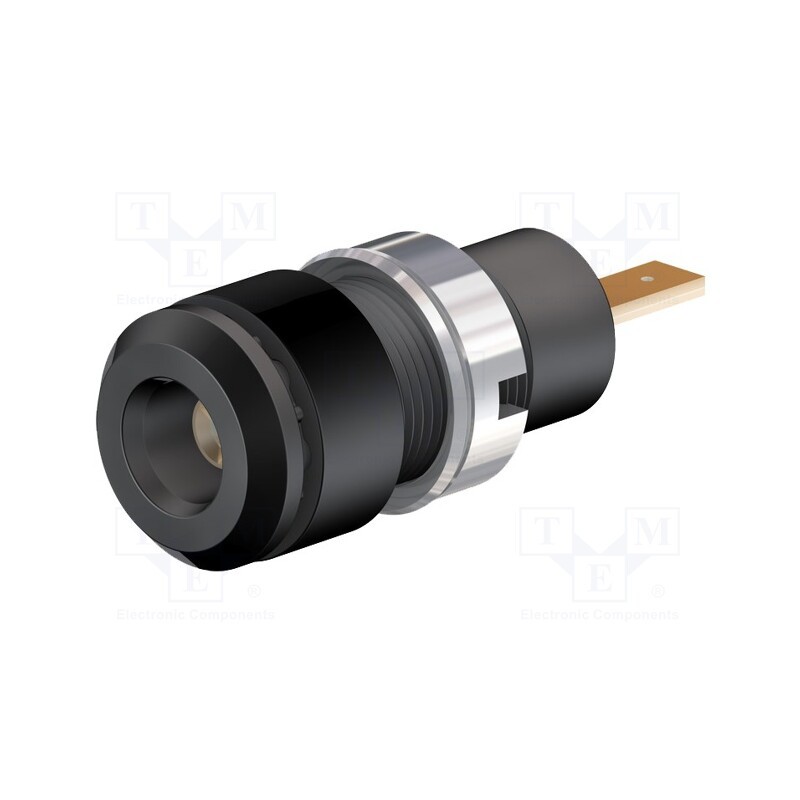 1 pcs x STu00c4UBLI - 65.9098-21 - Socket, 2mm banana, 10A, 28mm, black, soldered,on panel, insulated