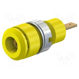 1 pcs x STu00c4UBLI - 65.9098-24 - Socket, 2mm banana, 10A, 28mm, yellow, soldered,on panel