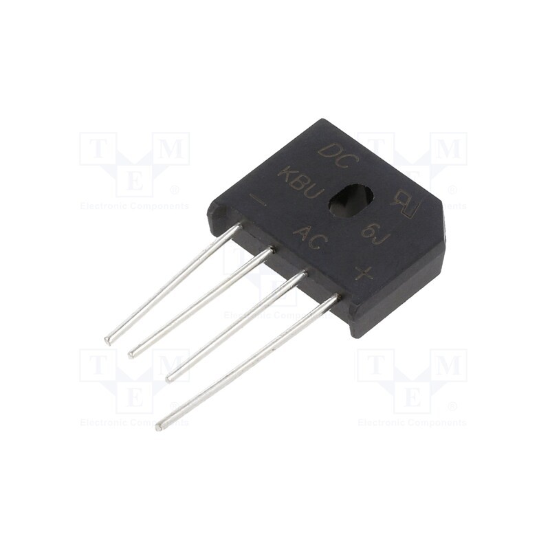 1 pcs x DC COMPONENTS - KBU6J - Bridge rectifier: single-phase, Urmax: 600V, If: 6A, Ifsm: 150A