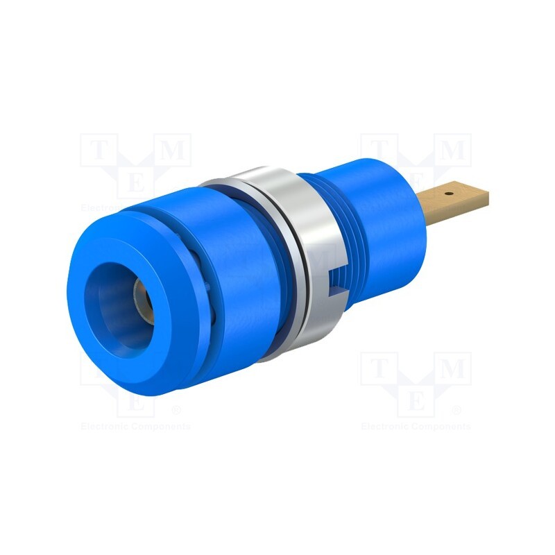 1 pcs x STu00c4UBLI - 65.9098-23 - Socket, 2mm banana, 10A, 28mm, blue, soldered,on panel, insulated