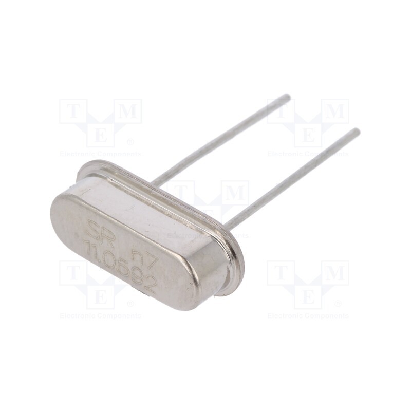 2 pcs x SR PASSIVES - 11.0592M-49S-SR - Resonator: quartz, 11.0592MHz, ±30ppm, 20pF, THT, HC49-S