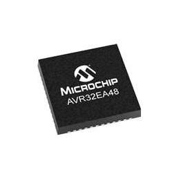 1 pcs : AVR32EA48T-E/6LX - 8-bit Microcontrollers - MCU 32KB, RWW, 4KB RAM, 48p VQFN, 125C, 20MHz, CFD, 12b ADC, PGA, 2xComp, DA