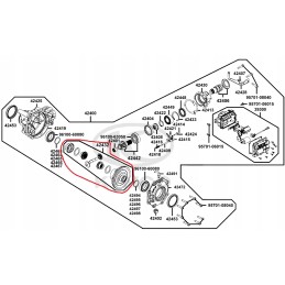 Sprocket mode front rear differential kymco uxv 450 700