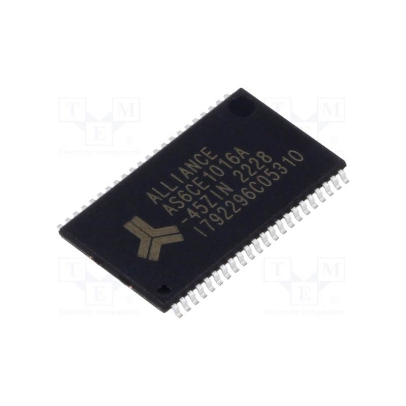 1 pcs x ALLIANCE MEMORY - AS6CE1016A-45ZIN - IC: SRAM memory, 1MbSRAM, 64kx16bit, 2.7÷3.6V, 45ns, TSOP44 II