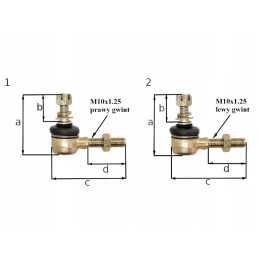 Tie rod ends for ATV 200, 2 pcs. set