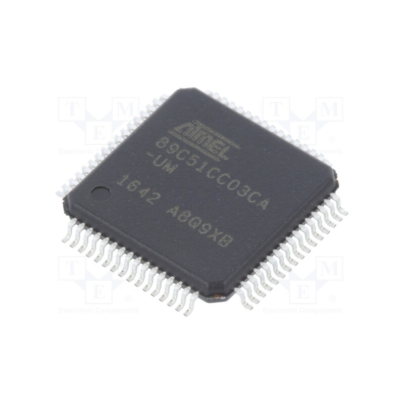 1 pcs x MICROCHIP TECHNOLOGY - AT89C51CC03CA-RDTUM - IC: microcontroller 8051, Interface: CAN 2.0A,CAN 2.0B,SPI,UART