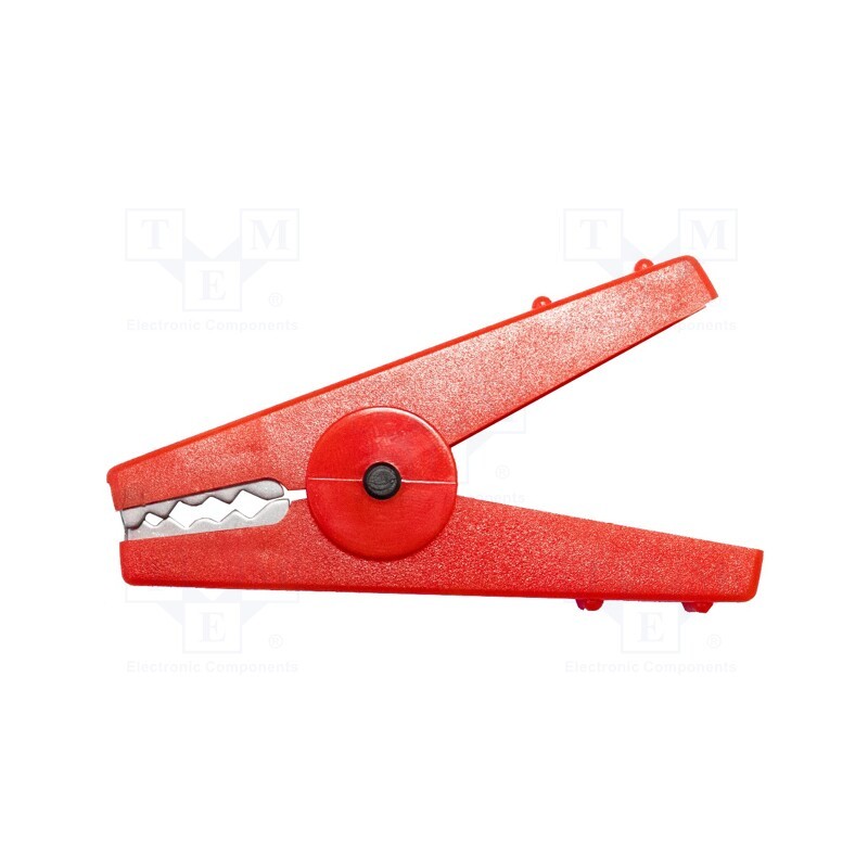 1 pcs x MUELLER ELECTRIC - BU-112-2 - Crocodile clip, 30A, Grip capac: max.16mm, Overall len: 80mm, red