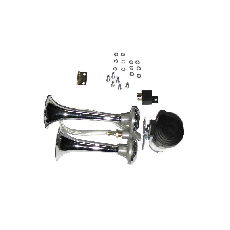 Signal horn trumpet with a metal tube compressor