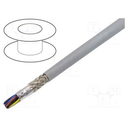 1 rol x ALPHA WIRE - 78378 SL005 - Wire, EcoCable Mini, 8x2x24AWG, MPPE, dark grey, 300V, 30.5m, 100ft