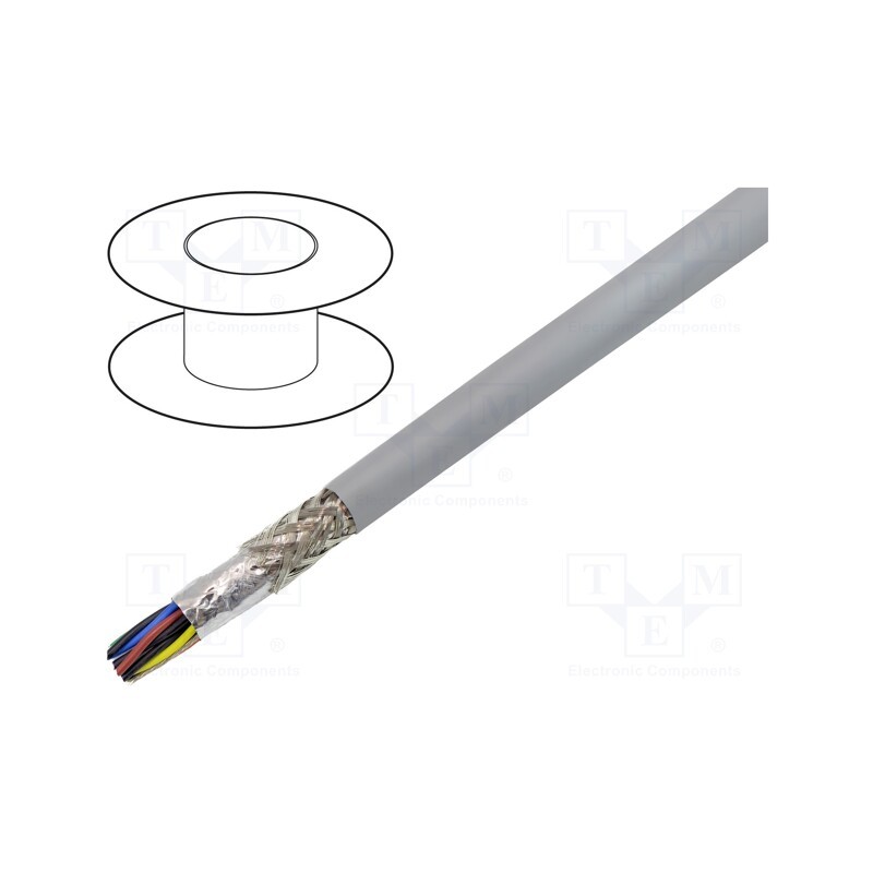 1 rol x ALPHA WIRE - 78378 SL005 - Wire, EcoCable Mini, 8x2x24AWG, MPPE, dark grey, 300V, 30.5m, 100ft