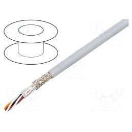 1 rol x ALPHA WIRE - 78372 SL005 - Wire, EcoCable Mini, 2x2x24AWG, MPPE, dark grey, 300V, 30.5m, 100ft