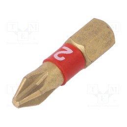 1 pcs x WERA - 5056402001 - Screwdriver bit, Phillips, PH2, Overall len: 25mm, BiTorsion