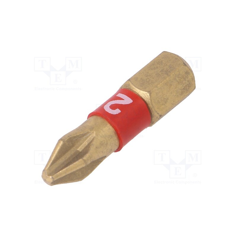 1 pcs x WERA - 5056402001 - Screwdriver bit, Phillips, PH2, Overall len: 25mm, BiTorsion