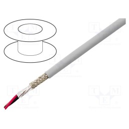 1 rol x ALPHA WIRE - 78333 SL005 - Wire, EcoCable Mini, 3x22AWG, MPPE, dark grey, 300V, halogen free