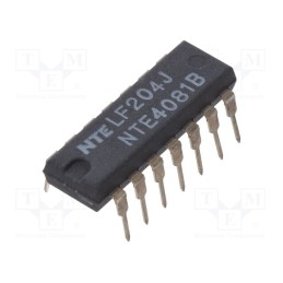 1 pcs x NTE Electronics - NTE4081B - IC: digital, AND, Ch: 4, IN: 2, CMOS, THT, DIP14, 3÷18VDC, -55÷125°C