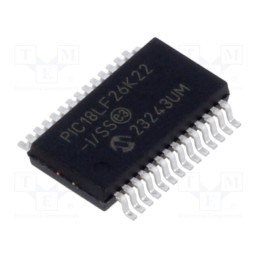 1 pcs x MICROCHIP TECHNOLOGY - PIC18LF26K22-I/SS - IC: PIC microcontroller, 64MHz, 1.8÷3.6VDC, SMD, SSOP28, PIC18