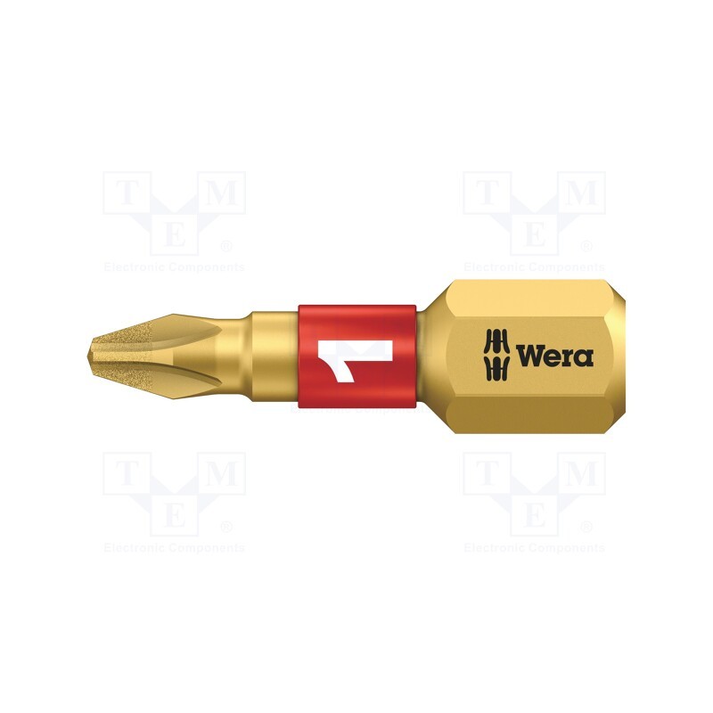 1 pcs x WERA - 5056400001 - Screwdriver bit, Phillips, PH1, Overall len: 25mm, BiTorsion