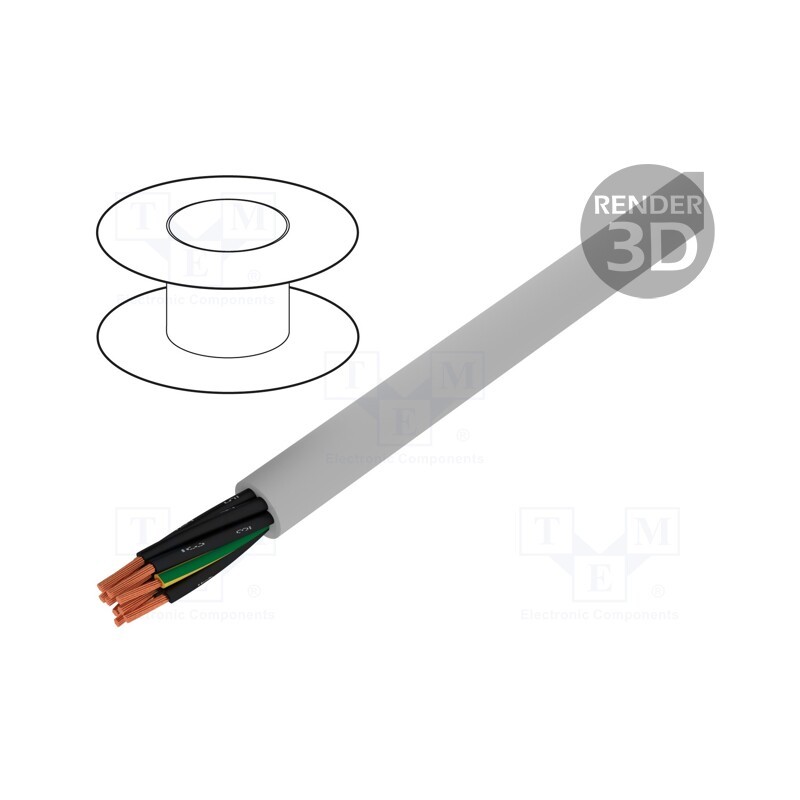 1 rol x ALPHA WIRE - 470097YY GE033 - Wire, Pro-Met, 9G0.75mm2, unshielded, 300V,500V, 100m, Cu, stranded