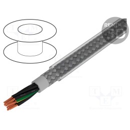 1 rol x ALPHA WIRE - 470097CY CL033 - Wire, Pro-Met, 9G0.75mm2, shielded,tinned copper braid, PVC, 100m