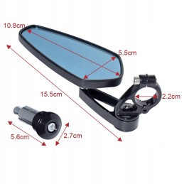 Set of black mirrors with handles LU1796