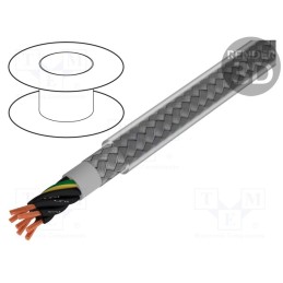 1 rol x ALPHA WIRE - 470715CY CL033 - Wire, Pro-Met, 7G1.5mm2, shielded,tinned copper braid, PVC, 100m