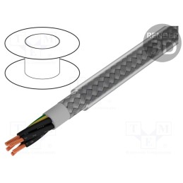 1 rol x ALPHA WIRE - 470515CY CL033 - Wire, Pro-Met, 5G1.5mm2, shielded,tinned copper braid, PVC, 100m