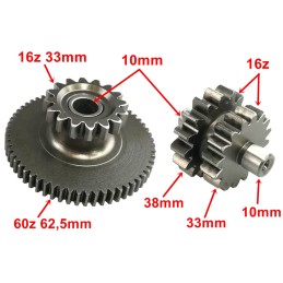Sprocket wheel mode starter set 16 16 16 60 atv quad bashan loncin 200 250