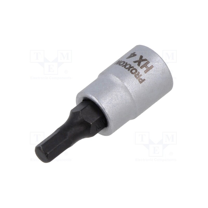 1 pcs x PROXXON - 23745 - Socket, hex key,socket spanner, HEX 4mm, 1/4', 33mm