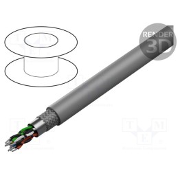 1 rol x 3M - 3750/10 (100FT) - Wire, 5x2x26AWG, PVC, grey, 300V, 30.5m, Earth core: none