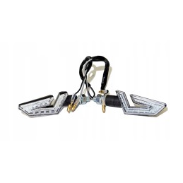 LED turn signal set, white lens, E8 approval