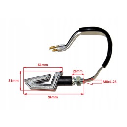 LED turn signal set, white lens, E8 approval