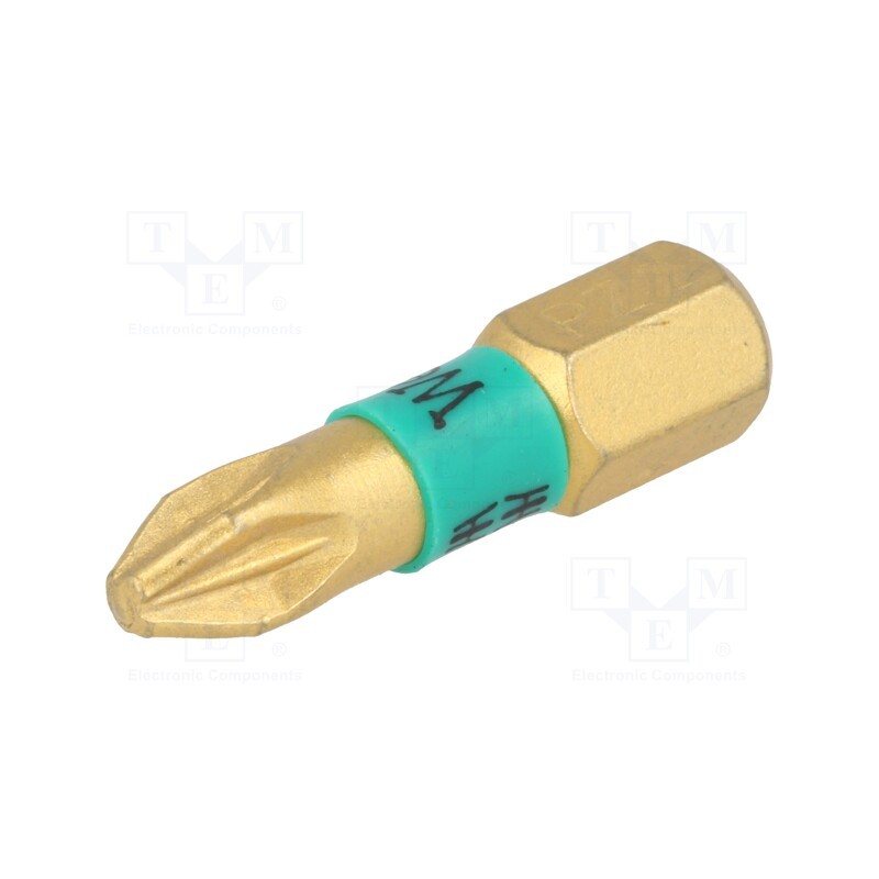 1 pcs x WERA - 5056702001 - Screwdriver bit, Pozidriv®, PZ2, Overall len: 25mm