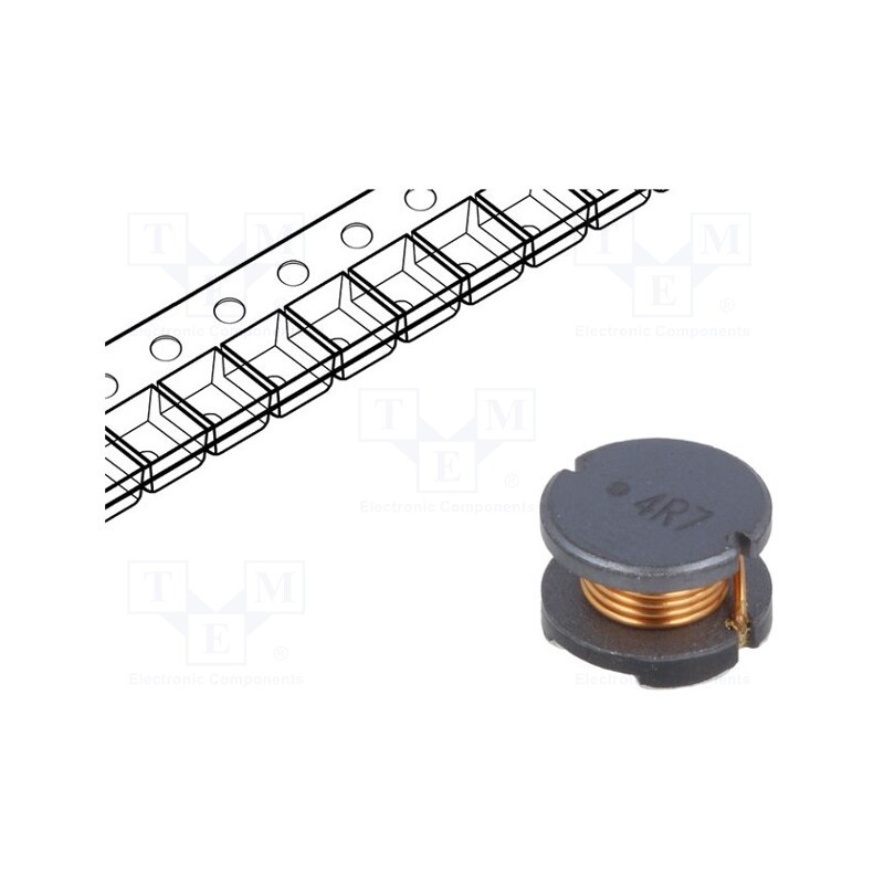2 pcs x BOURNS - SDR0805-4R7ML - Inductor: wire, SMD, 4.7uH, 3.7A, ±20%, Q: 31, Ø: 8mm, H: 5mm, 30mΩ