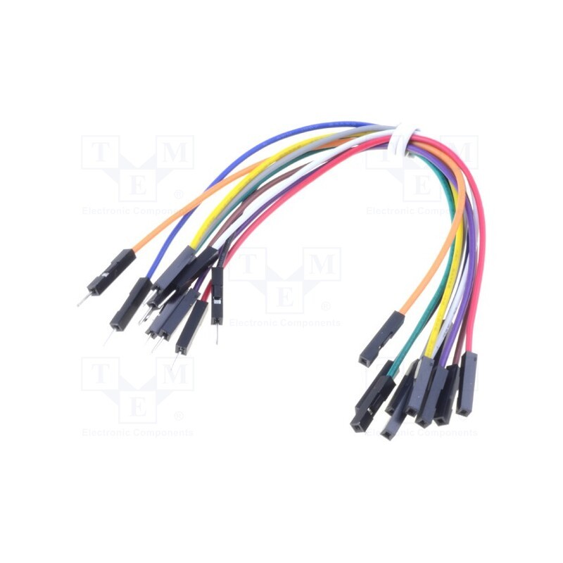 1 set x MIKROE - WIRE JUMPER MALE TO FEMALE 10PCS - Connection cable, male-female, PIN: 1, 10pcs, 150mm