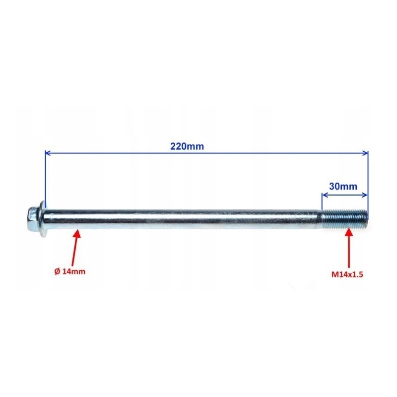 Rear swing arm shaft fi14 x220 for Suzuki GN125
