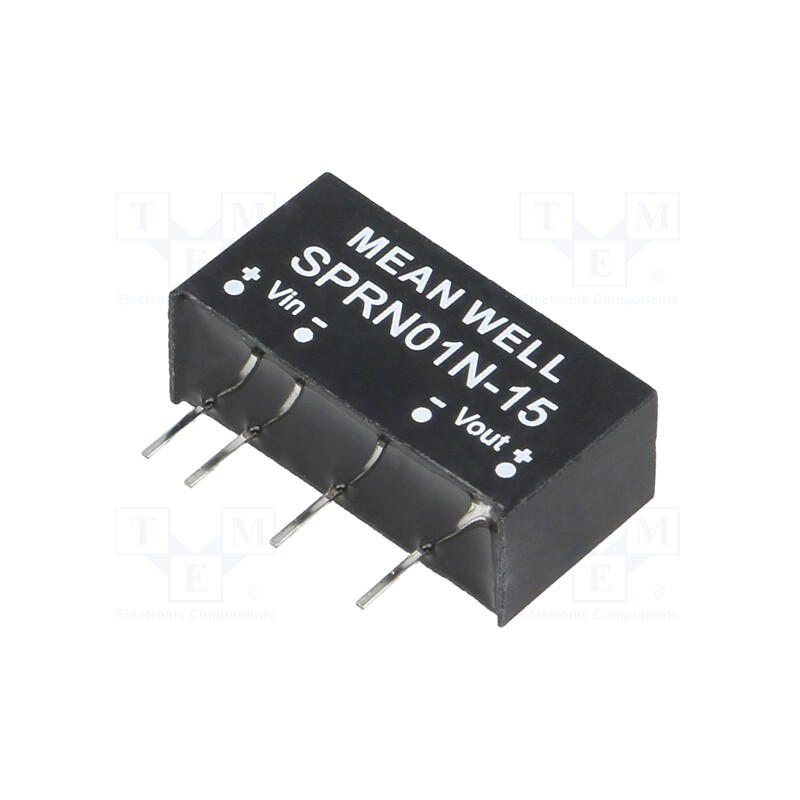1 pcs x MEAN WELL - SPRN01N-15 - Converter: DC/DC, 1W, Uin: 22.8÷26.4V, Uout: 15VDC, Iout: 0÷67mA