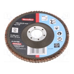 1 pcs x METABO - 623196000 - Flap grinding wheels, Ø: 125mm, Øhole: 22.23mm, Granularity: 60