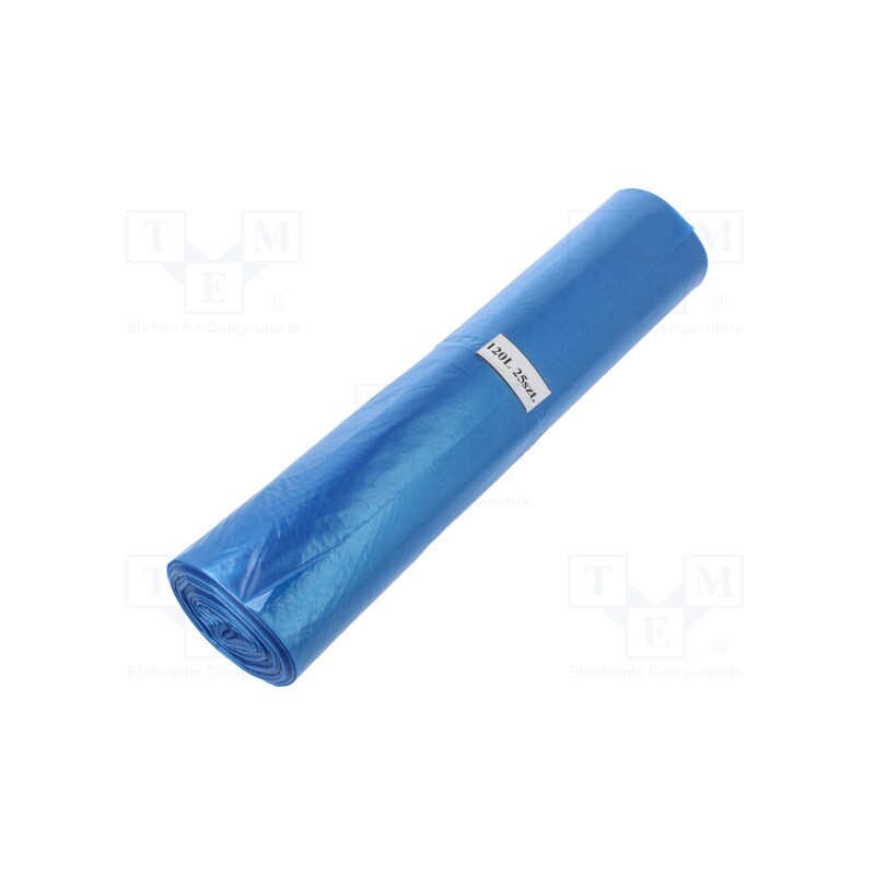 1 rol x PLAST - 03-02-12614 - Trash bags, polyetylene LD, blue, 120l, 25pcs.