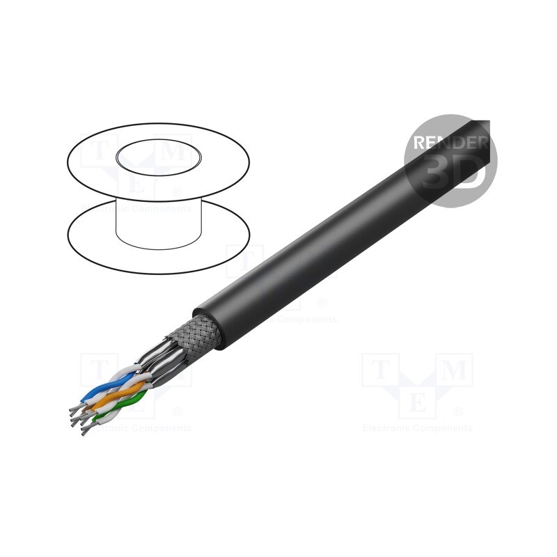 1 rol x HARTING - 9456000693 - Wire, EtherRail®, 4x2x24AWG, railway industry,outdoor, 7, Cu, PO